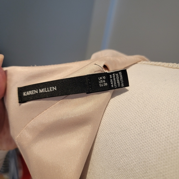 ❤️KAREN MILLEN BLUSH PINK AND BLACK COCKTAIL DRESS - Picture 9 of 10